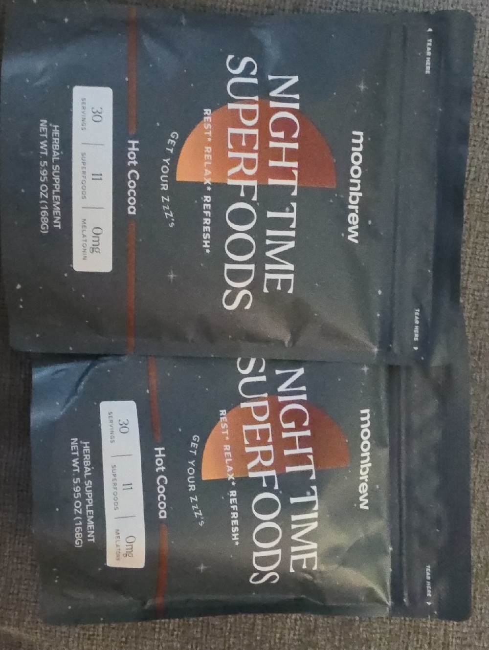 2 Moonbrew Night Time Superfoods Hot Cocoa And Coffee Creamer & Coffee
